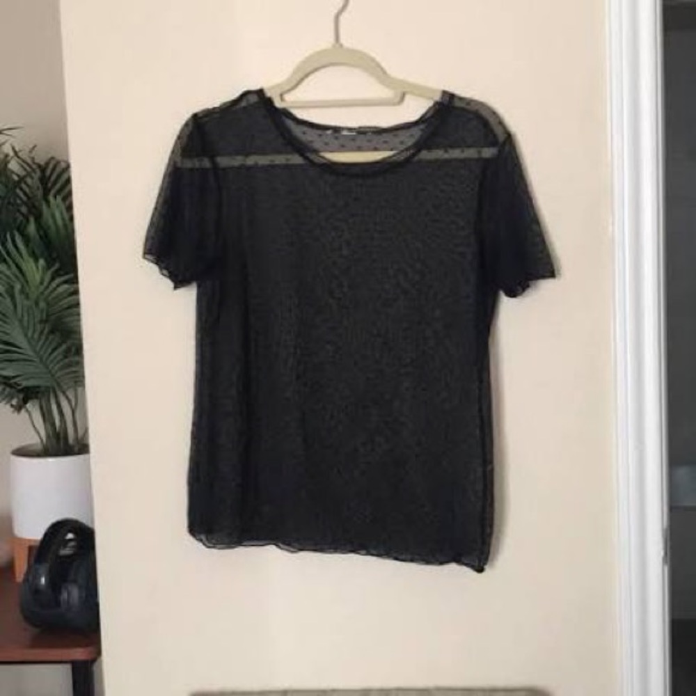 Victoria secret polka dot sheer blouse